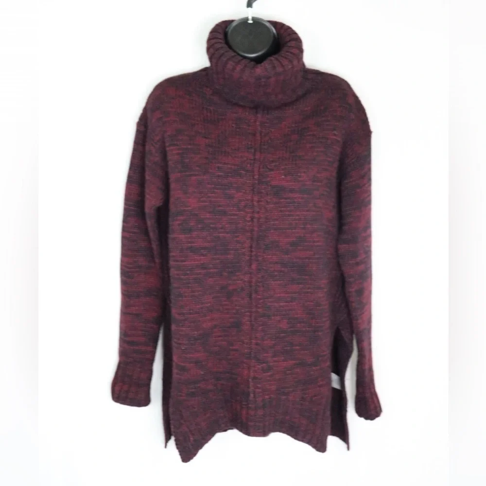 JOHN + JENN Burgundy Cable Knit Turtleneck Sweater - Picture 10 of 13